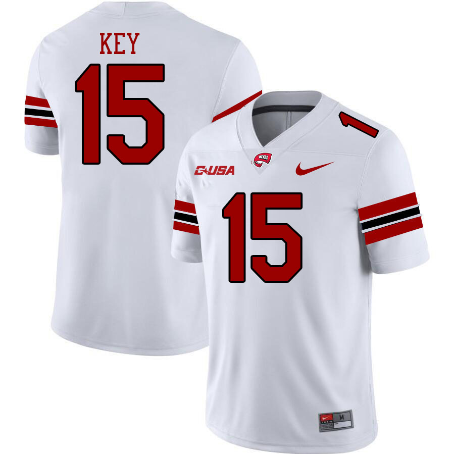 Western Kentucky Hilltoppers #15 Aaron Key College Football Jerseys Stitched Sale-White